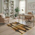 thumbnail image 2 of ODIKA Surfboard Form Cream Banded Stripe Motif Surf Shaped Skateboarsurfboard for Dorm Room, Small Living Apartment, Stain Resistant Low Profile, 2 of 7