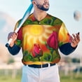 thumbnail image 5 of KLL Rose Psychedelic for Men's Baseball Shirts,Short Sleeve Casual Shirts Button Down Shirt for Men Beach Summer Wedding Shirt-Large, 5 of 7