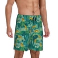 thumbnail image 2 of Balery Jungle Leopard Pantalones cortos de pijama de punto de algodón para hombre con cinturilla y bolsillos-X-Large, 2 of 6