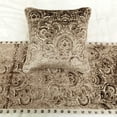 thumbnail image 5 of The HomeCentric King / Queen / Twin Beige Decorative Full 68"x18" Bed Runner WITH Pillow Cover, Velvet Damask & Crystal Border Bed Scarf on Velvet fabric - Henriretta, 5 of 5