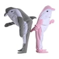 thumbnail image 6 of larppty Adult Christmas Gifts,Dolphin Blanket Onesie Hoodie,Wearable Blanket Onesie Costume Soft Cozy Flannel Animals Sleeping Bag, 6 of 7