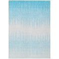 thumbnail image 2 of 5' X 8' Sky Blue And Gray Striped Washable Indoor Outdoor Area Rug, 2 of 5
