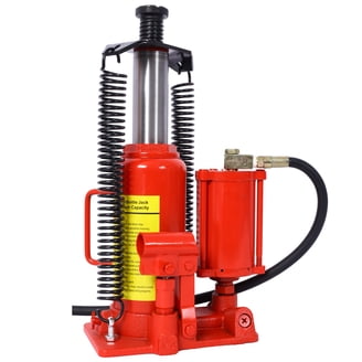 20 Ton Air Hydraulic Bottle Jack – Red, Heavy-Duty Air/Manual Operation For Auto Truck Repair & Lifting