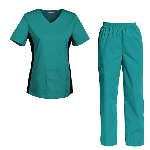 Women's Scrubs Set Scrub Top and Pants Scrubs Set