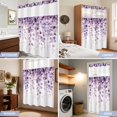 thumbnail image 5 of No Hook Shower Curtain, Purple Eucalyptus Waterproof Fabric Shower Curtains for Bathroom, Spring Botanical Plant Aesthetic Long Bathroom Curtain with Mesh Top Window for Home Hotel Bathtub 72"x84", 5 of 9