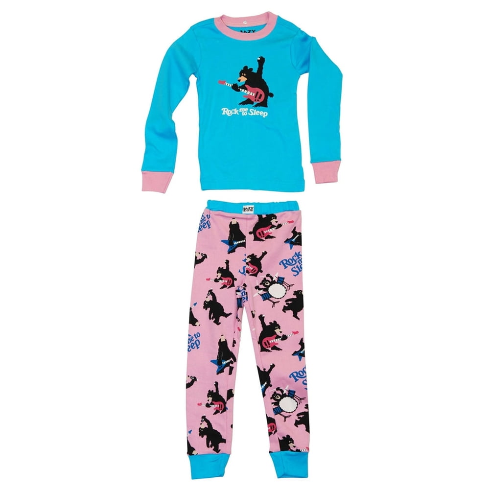 3T Boys Pajama Set Rock Me to Sleep Lazy One Kids Long Sleeve 2 pc 