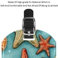 thumbnail image 4 of Square 2Pack PU Leather Starfish Cruise Luggage Tag with Privacy Cover and Name ID Tag for Travel Handbags Backpacks Luggage Tags, 4 of 6