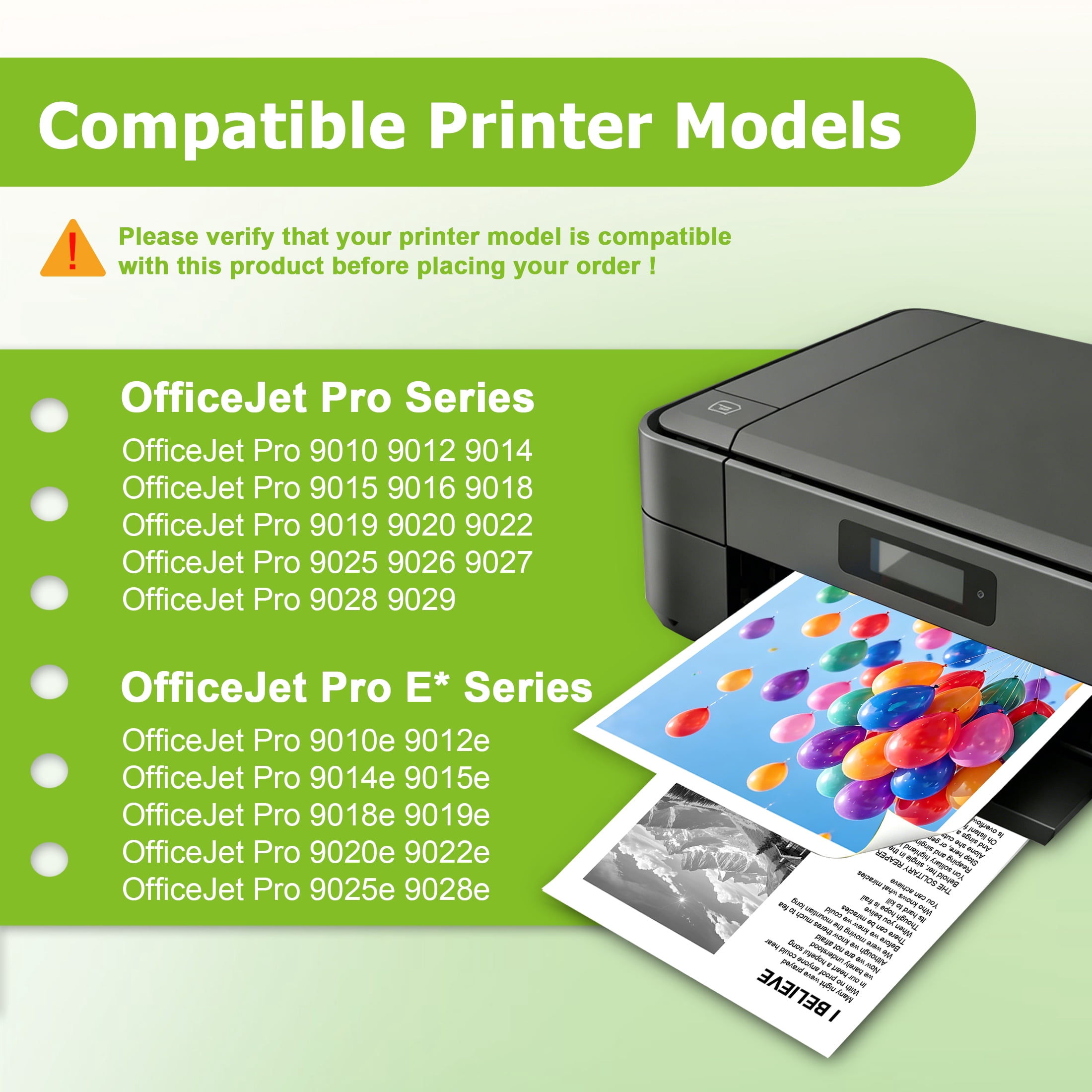 962XL962 Ink Cartridges Compatible for HP 962 XL Ink Cartridge Work for Officejet Pro 9015e 9010 9025e 9015 9025 9018e 9025e 9020 Printers (4 Pack)