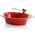 thumbnail image 2 of Crockpot Appleton 2qt Oval Stoneware Casserole Dish in Red with Lid, 2 of 5