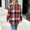 thumbnail image 7 of Xdegoge Womens Plaid Shacket Button Down Long Sleeve Flannel Shirt Jacket Casual Fall Winter Outerwear Boyfriend Tops with Pockets, 7 of 7