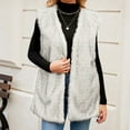 thumbnail image 4 of Drses Faux Fur Vest Jacket for Women Sleeveless Open Front Winter Warm Waistcoat Fluffy Fuzzy Gilet Coat Outerwear, 4 of 7