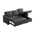 thumbnail image 5 of HomeStock City Chic L-Shaped Fabric Reversible, Easy Convertible Pull-Out Sleeper Sectional Sofa-Color:Dark Gray, 5 of 9