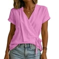 thumbnail image 6 of TGSLY Adjustable Wrap Side Tie Tops for Women Breathable Soft V Neck Short Sleeve Blouses Loose Fit Dressy Casual Solid Color T-Shirts XL, 6 of 8