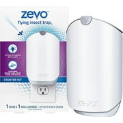Zevo Flying Insect Trap, Fly Trap Captures Houseflies, Fruit Flies, and Gnats 1 Plug-in Base + 1 Cartridge