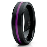 Purple Tungsten Ring Men & Women Purple Tungsten Ring Purple Wedding Band 6MM