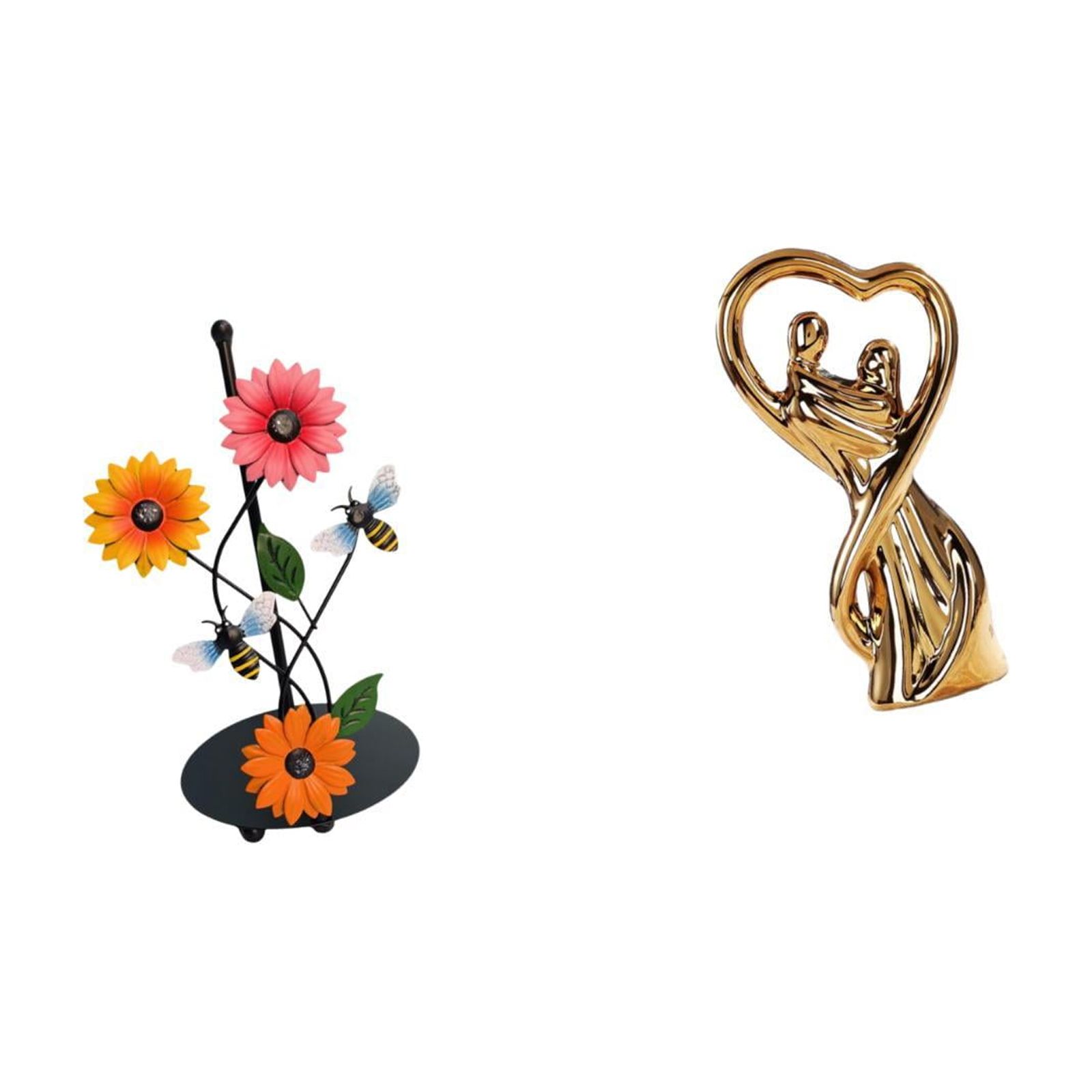 Fiocias Couple Paper Towel Holder Dispenser Non Slip Vertical Tissue Holder Rack Figurine Statue Souvenirs Gift Lovers Sculpture Ornament for Anniversary Fami