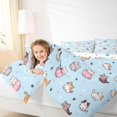 thumbnail image 4 of Homewish Kawaii Cat Animal 7-Piece Twin Bedding,Cartoon Pet Themed Bedding Comforter Set,Blue,Polkadot Reversible, 4 of 8