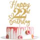thumbnail image 1 of Cake Topper Yotawebery con brillo dorado Feliz 22.º cumpleaños, 1 of 5