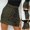 Army Green, variant on Fesfesfes Women Skirt High Waist Solid Color Slim Sexy Zipper Casual A-Line Mini Skirt Plus Size $10
