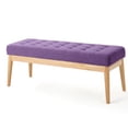 thumbnail image 3 of Purple Ottoman Bench with Natural Finish Legs | Light Assembly | Enhances Room's Aesthetic, 3 of 6