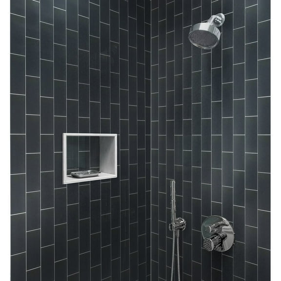Apollo Tile 40 Pack 3-in x 6-in Ash Gray Rectangular Subway Matte Finished Glass Mosaic Wall Tile (5 sq ft/case)
