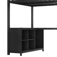thumbnail image 5 of Twin Size Loft Bed Frame with Wardrobe and L-shaped Desk, Metal Loft Bed with Storage Cubes and Shelves for Bedroom, Apartment, Dorm, Space-Saving Design, No Box Spring Needed, Black, 5 of 8