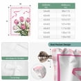 thumbnail image 6 of Pink Tulip Spring Floral Balloon Curtains for Bedroom/Front Door/Bathroom, Romantic Flowers Modern Art Plaid Tie Up Curtains 63 Inch Length Light Filtering Kitchen Curtains Shades for Windows 46"x63", 6 of 8