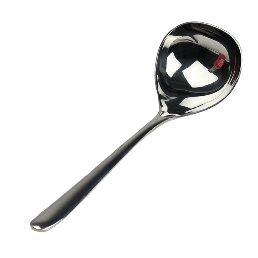 TangFuRen Soup Spoon Large Sus 304 Stainless Steel Soup Ladle Deeper Heavy Solid Long Handle Big Spoon Family Hotel Hot Pot Spoon