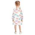 thumbnail image 3 of Girls' long-sleeved dress Bows and Small Flowers Girls' A-line dress with ribbed cuffs Soft and comfortable, 3 of 6