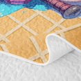 thumbnail image 5 of Manfei Kawaii Baseball Twin Quilt Set, Ice Cream Drip Twin Coverlet Set, Sky Blue Hot Pink Tan, Polka Dots Reversible 2 Pieces, 1 Bedspread and 1 Pillowcase, 5 of 7