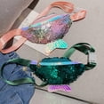 thumbnail image 5 of Sac Banane Queue de Poisson Femme Vert Pochette Banane Multifonction Croisée Sac Caissier Sac Poitrine à Paillettes, 5 of 5