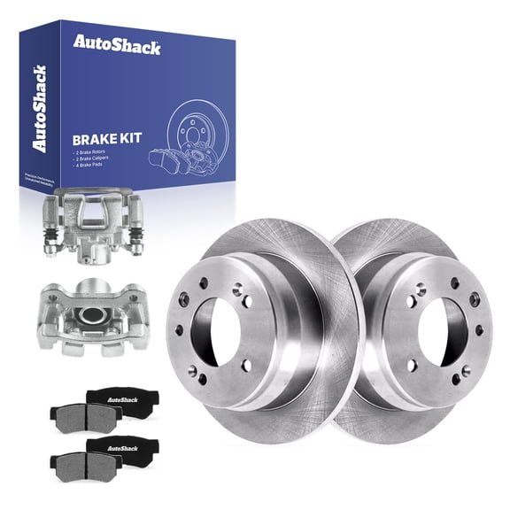 AutoShack Rear Brake Rotors, Ceramic Pads & Calipers for Kia, Sportage 2016, FWD L4 2.0L 2.4L - 10.31" (262 mm), 5-Lug