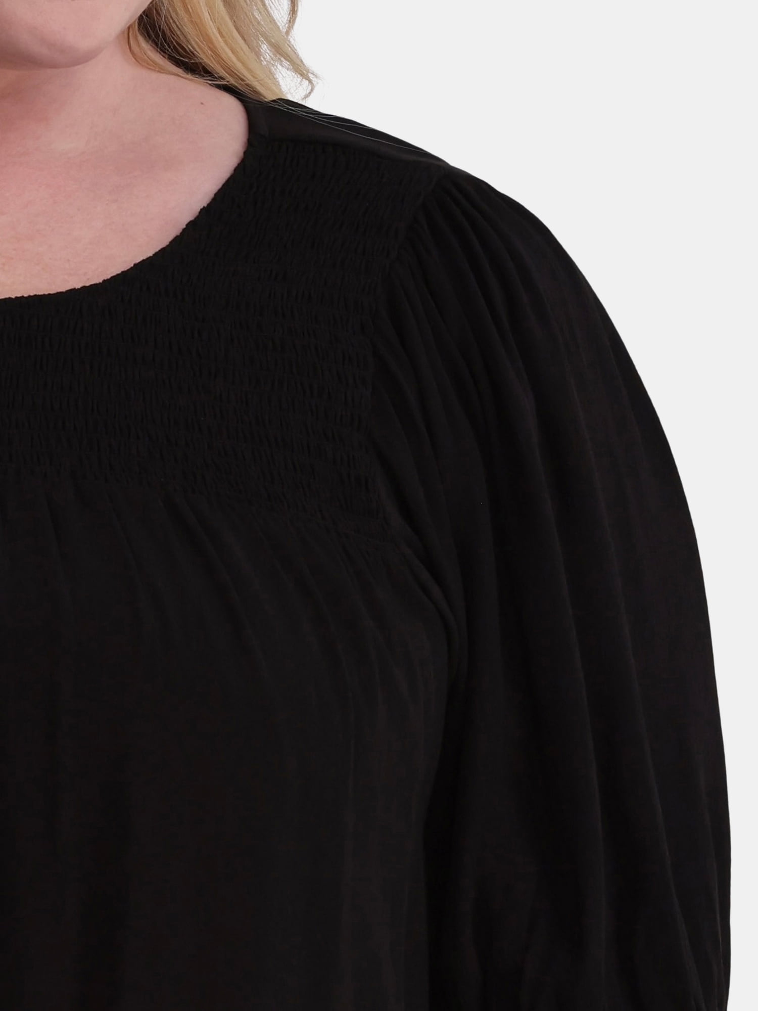 Terra & Sky Women's Plus Size Smocked Blouse, Sizes 0X-5X