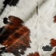 thumbnail image 4 of Light Tricolor Cowhide Rug, 6x7 ft, Genuine Leather, Natural Cowhide for Modern & Rustic Decor, 4 of 7