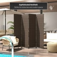 thumbnail image 3 of Red Lantern 6 ft. Tall Woven Fiber Outdoor All Weather Room Divider - 4 Panel - Dark Brown, 3 of 8
