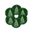 thumbnail image 7 of 15 Inch Round Placemats Set of 6, Green Christmas Tree Non Slip Heat Insulation PP Table Mats, Snowflake Xmas Botanical Berry Washable Place Mats for Kitchen Dining Party Table Decor, 7 of 7