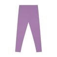 thumbnail image 5 of Orchid Purple Color Leggings Women Poly-Span Solid Color Print Purple Leggings 11, 5 of 8