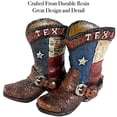 thumbnail image 6 of Urbalabs Western Cowboy Boot Texas Flag Toothpick Holder Vase Distressed Decorative Cowboy Boots with Spurs Home Office Rustic Decor Country Living Pen Holder for Desk, 6 of 7