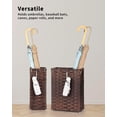 thumbnail image 5 of Rattan Umbrella Stand, Umbrella Holder for Entryway, Hand Woven Umbrella Rack Organizer Freestanding, with a Detachable Drip Tray, 4 Hooks, 11.8" L x 5.5" W x 16.5" H, 5 of 9