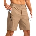 thumbnail image 4 of Nestiefly Golf Shorts for Men Lightweight Water-Resistant Flat Front Flex Solid Casual Mens Dress Shorts with Pockets Khaki 2XL, 4 of 4