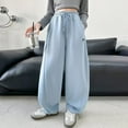 thumbnail image 3 of Pants for Girls Casual Pants for Girls Comfortable Joggers Drawstring Elastic Waist Casual Active Bottoms for Ages 8 to 14 Years, 3 of 7