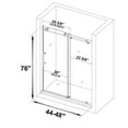 thumbnail image 3 of WOODBRIDGE Frameless Sliding Shower Door, 44" - 48" Width, 76" Height, 3/8" (10 mm) Clear Tempered Glass, Brushed Nickel Finish, Designed For Smooth Door Closing. MBSDC4876-B, 3 of 8