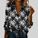 thumbnail image 1 of TaTaai Ladies Stylish Printed Blouse Long Sleeve Round Neck Casual Polyester Top Lightweight Soft Asian Size Runs Small Gift, 1 of 5