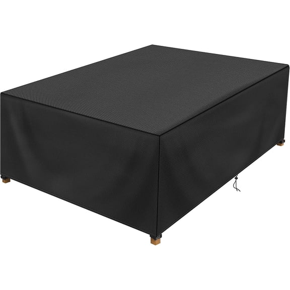 Patio Table Cover 100% Waterproof, 107.8x82.2x27.9 inch Outdoor Table Cover Rectangular, Patio Furniture Cover for Dinning Furniture, Picnic Coffee Tables Chairs and Sofas, Black