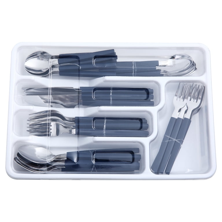 Mainstays 49 Piece Stainless Steel and Plastic Flatware Set with