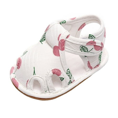 

Kureaily Toddler Shoes Soft Sole Non Toddler Floor Shoes Fruit Cherry Print Sandals 3-6 Months