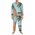 thumbnail image 3 of Uemuo Vintage Surf Van Beach Pattern 2-Piece Loungewear Set - Men’s Soft Sleepwear, Cozy Winter PJs, Comfy Sleep Set-, 3 of 7
