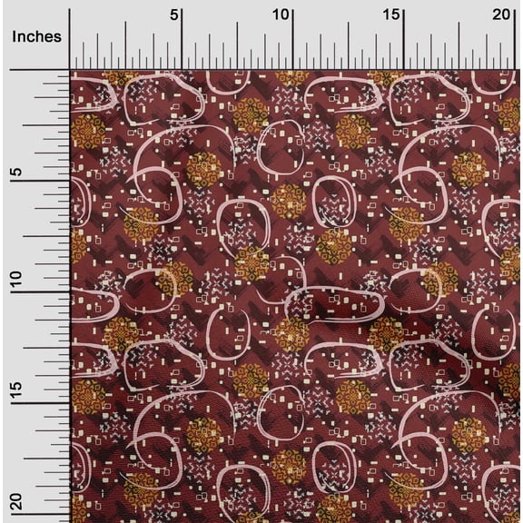 oneOone Cotton Cambric Maroon Fabric Chevron Geometric Sewing Craft Projects Fabric Prints By Yard 42 Inch Wide