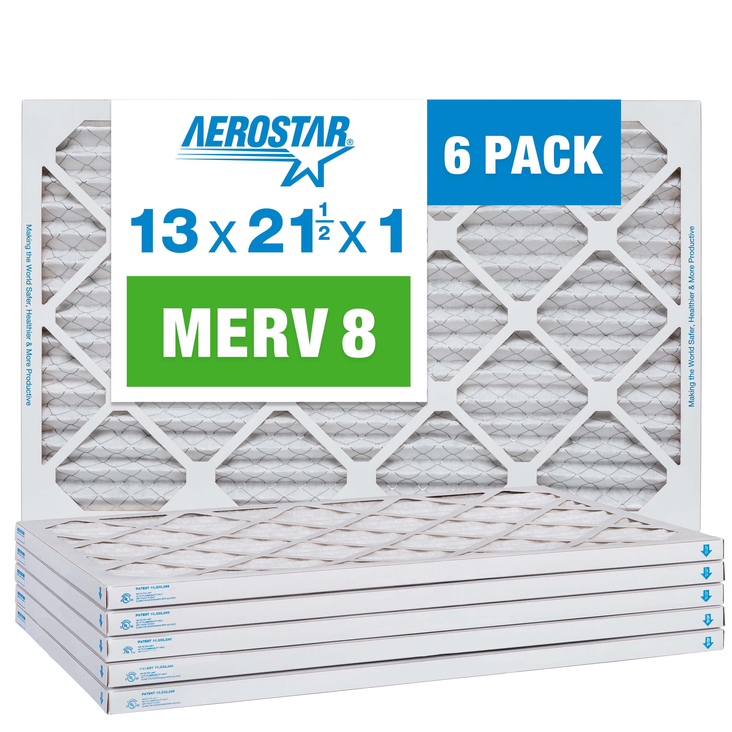 Filterbuy 10x18x1 Air Filter MERV 13 Optimal Defense (6-Pack), Pleated