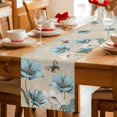 thumbnail image 5 of Spring Flowers Cotton Linen Table Runner for Dining Kitchen, Vintage Rustic Tulips Floral Butterfly Khaki Wedding Outdoor Party Tablerunners, Dresser Scarf Coffee Tablecloth Runners 13x48 Inches, 5 of 9